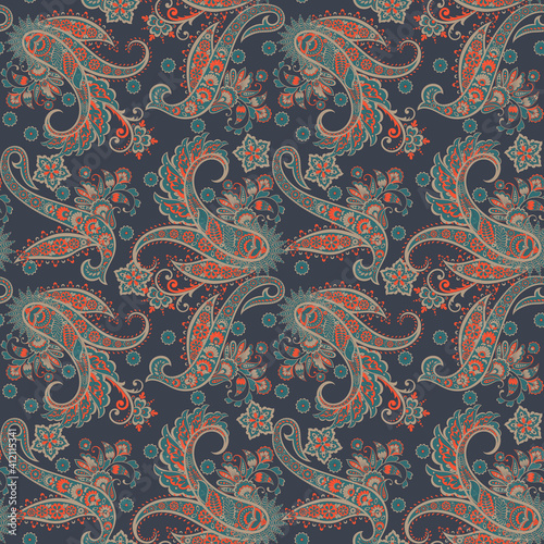 Paisley Damask ornament. Seamless Vector pattern