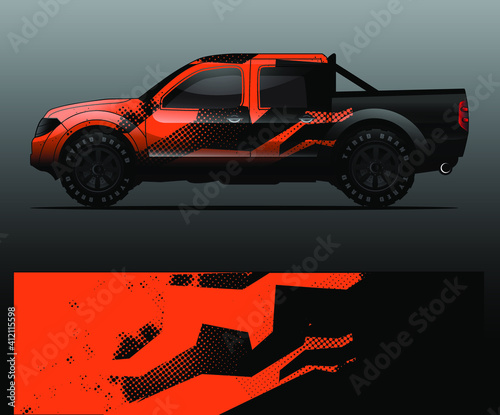 Truck decal graphic wrap vector, abstract background