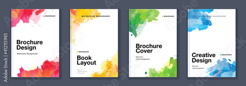 Watercolor A4 booklet colourful cover bundle set