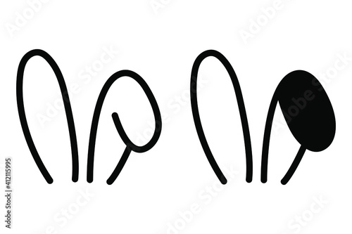 Easter Bunny Ears, rabbit icon vector isolated