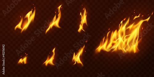 fire flames Burning red hot sparks realistic abstract background