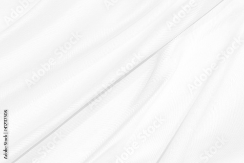 Clean smooth curve woven beautiful soft fabric abstract shape decorative fashion textile silver white background