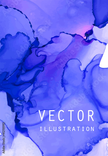 Alcohol ink vector texture. Fluid ink abstract background.