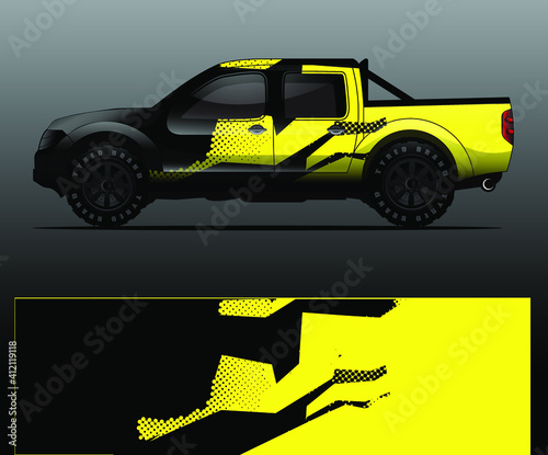 Truck decal graphic wrap vector, abstract background