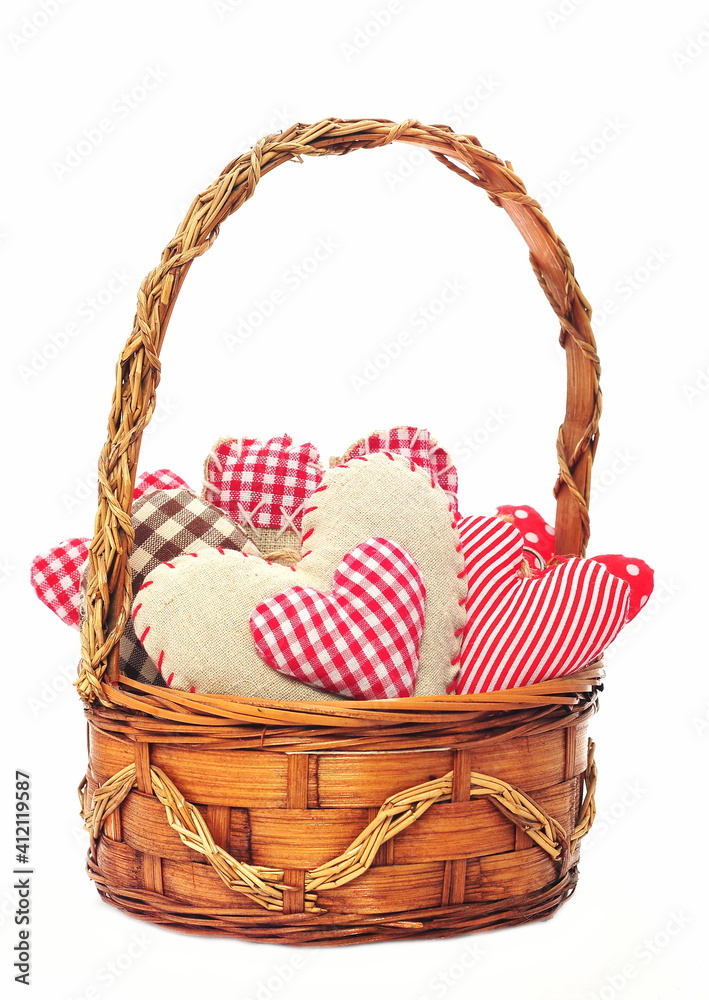 Basket with hearts Basket with hearts