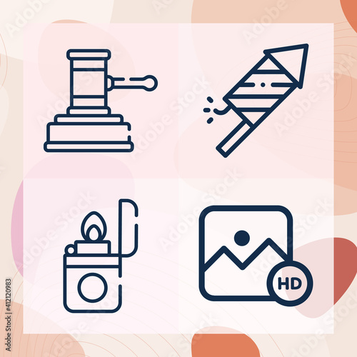 Simple set of pound related lineal icons