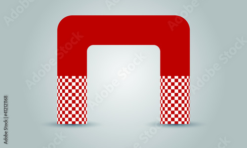 Exhibition stand Gate entrance vector with for mock up event display. Eps10 vector illustration.