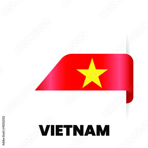 Vietnam flag sticker vector. Eps10 vector illustration.