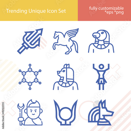 Simple set of adhesion related lineal icons.