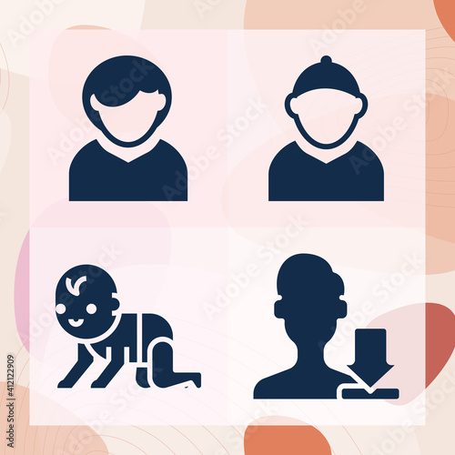 Simple set of paternal related filled icons