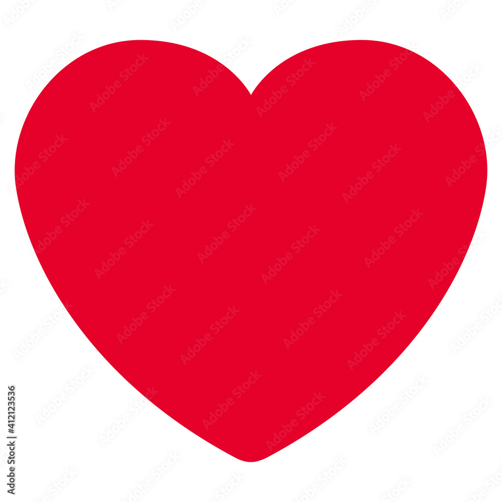 Vector hearts flat red icon isolated on white background 