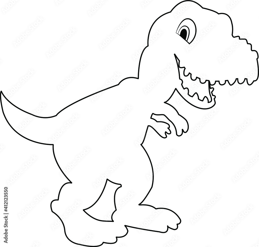T rex dinosaur, dangerous extinct predator silhouette illustration. Ancient creature, tyrannosaurus design element. Carnivore jurassic period beast