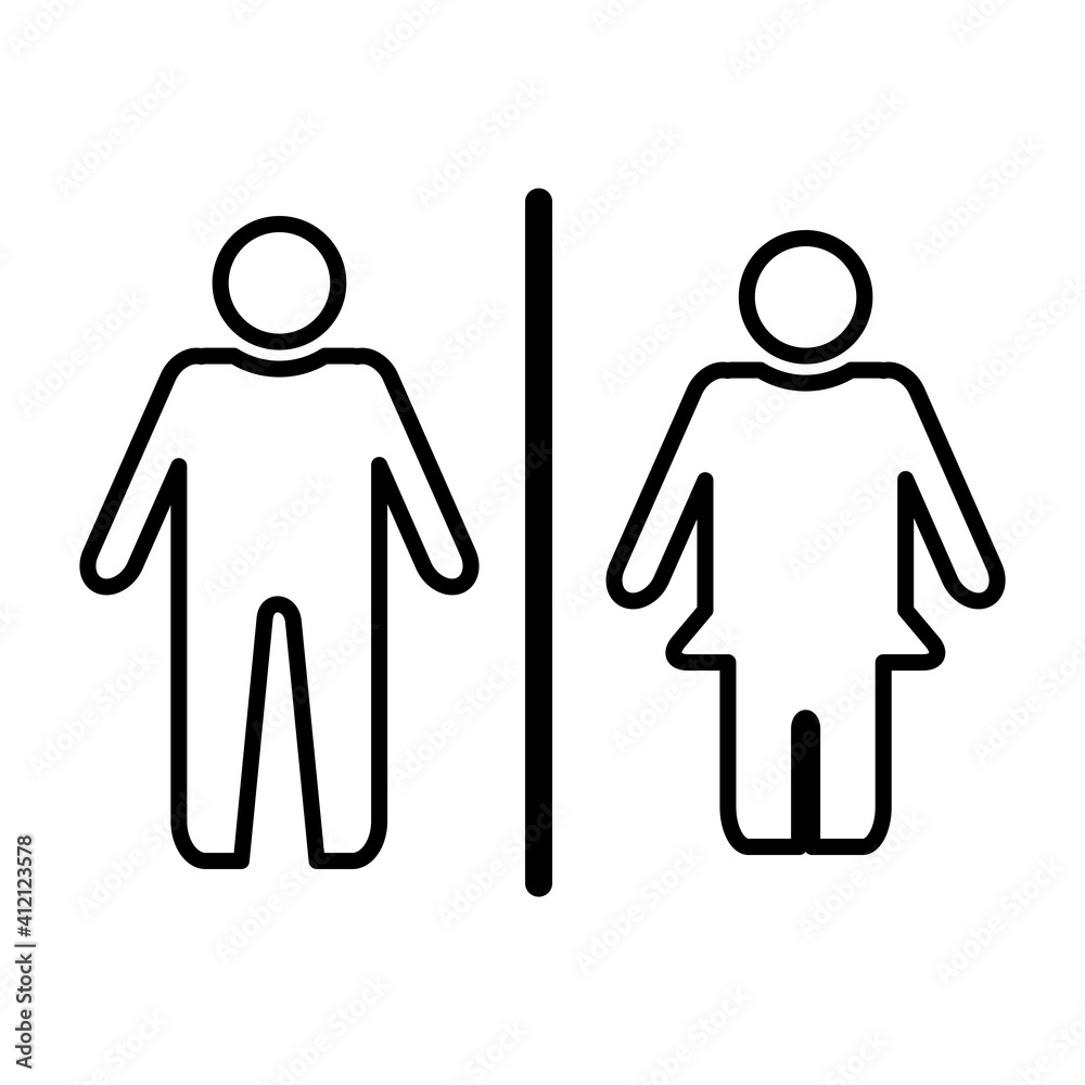 Toilet Men And Woman Sign Flat Icon Design Vector Template Illustration Toilet Men And Woman Sign Flat Icon Design Vector Template Illustration