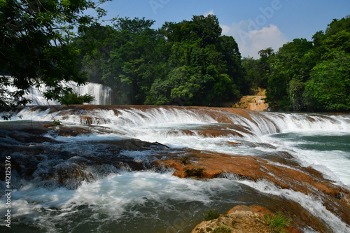 Tumbala; United Mexican States - may 16 2018 : cascades of Agua Azul photo