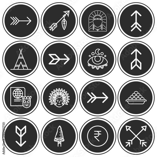 16 pack of amer language  lineal web icons set