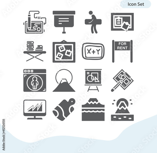 Simple set of get on related filled icons.