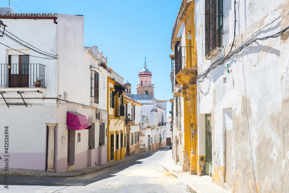 beautiful streets of sanlucar de barrameda city in andalusia, Spain