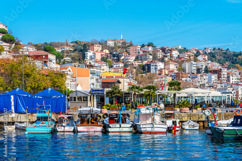Sariyer Town harbour view in Istanbul. © nejdetduzen