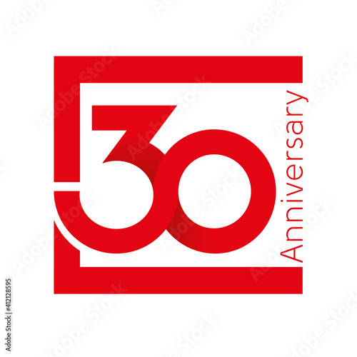30th year vector logo design, foundation anniversary