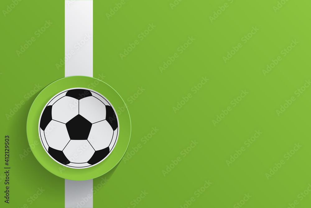 Obraz premium Soccer ball with soccer field pattern background