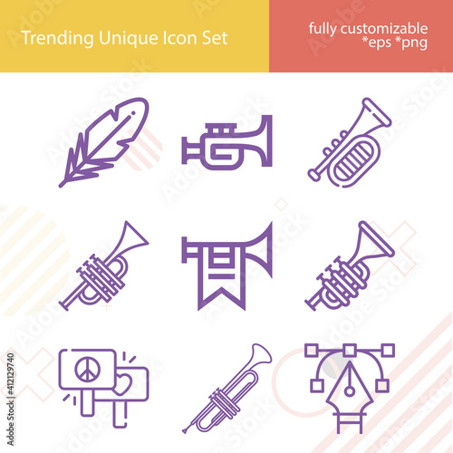 Simple set of swan related lineal icons.