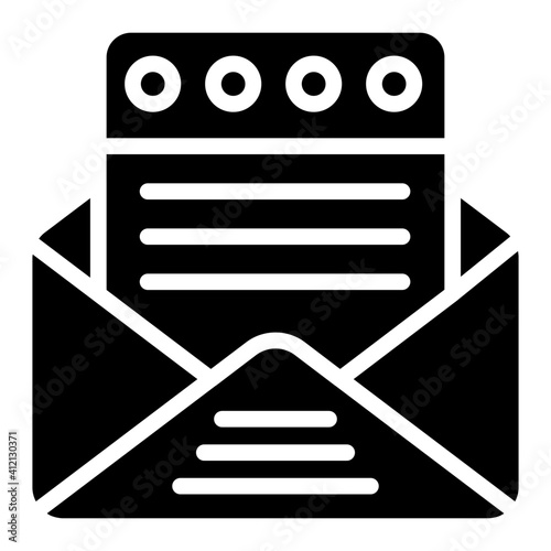 Icon of web mail, glyph design