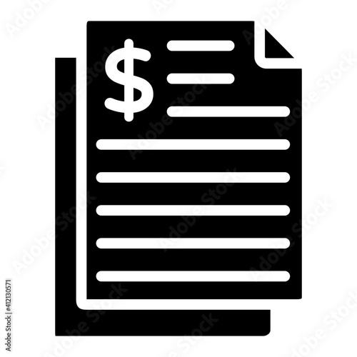 Glyph design, icon of financial documents © Vectorslab