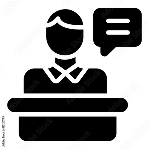 Solid design, icon of spokesperson