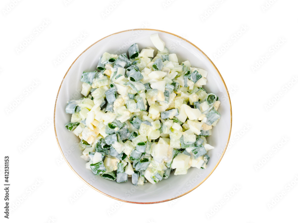 light diet salad with boiled egg, green onions and fresh cucumber light diet salad with boiled egg, green onions and fresh cucumber