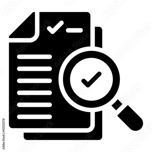 Icon of search documents, solid design © Vectorslab