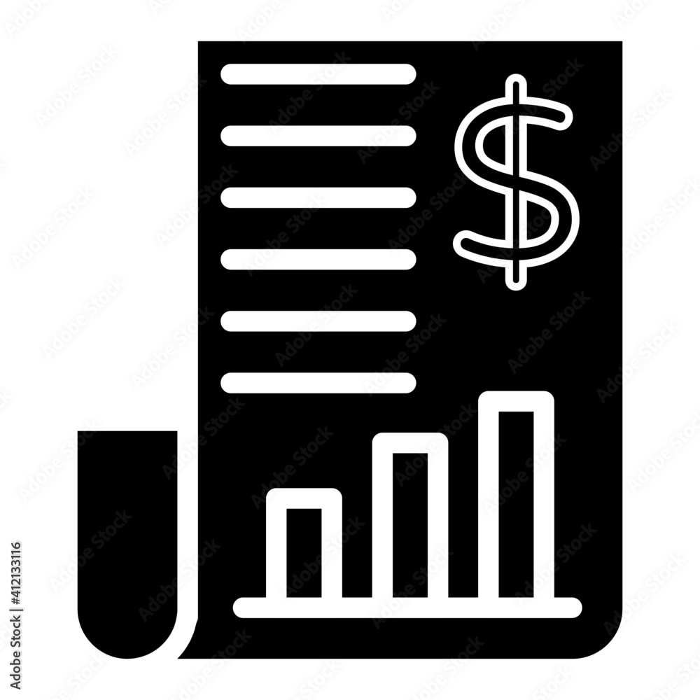 Financial data analytics icon, solid design Financial data analytics icon, solid design