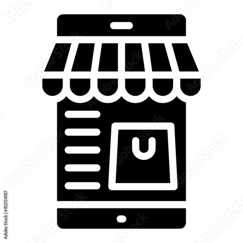 Editable design of mobile shopping icon