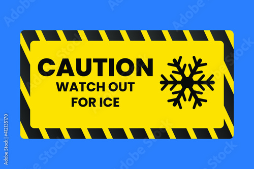 Bilde på lerret Caution sign: Watch Out For Ice