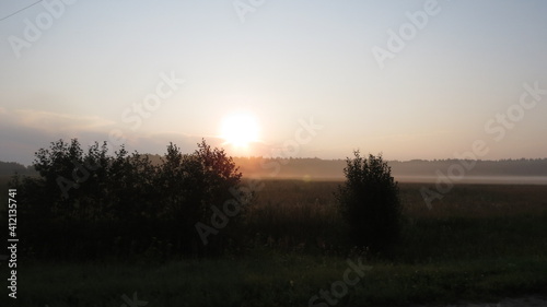 Dawn in the fog
