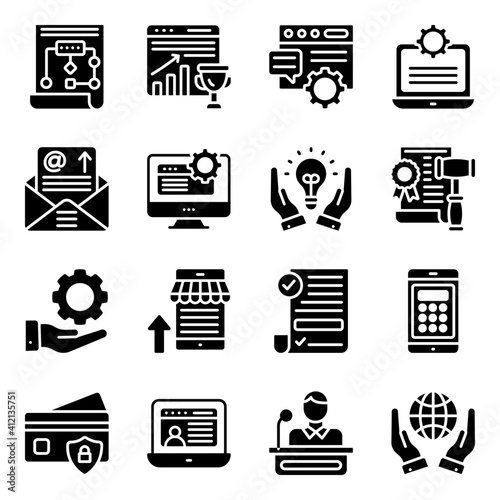 Online Business Solid Icons Pack 