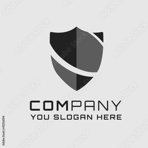 Simple antivirus editable slogan vector logo design