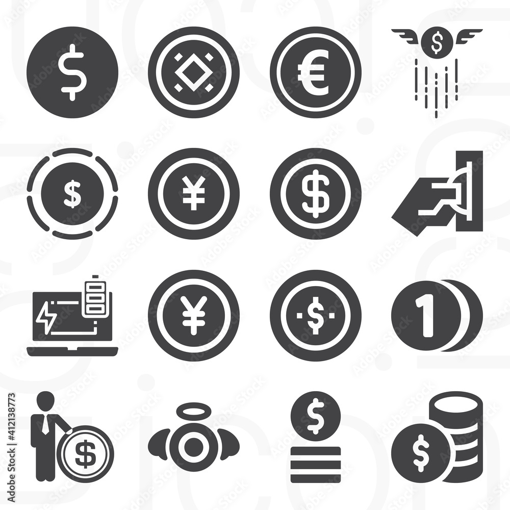 16 pack of nickel filled web icons set 16 pack of nickel filled web icons set