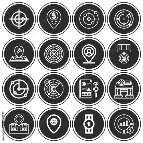 16 pack of statistically  lineal web icons set