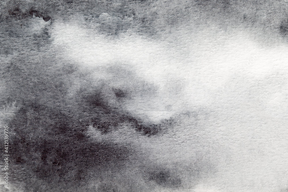 Fototapeta premium Grey abstract watercolor background. Painting on paper