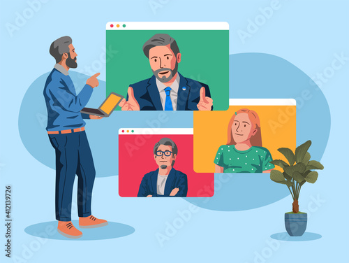 Online Meeting Vector Illustration 2