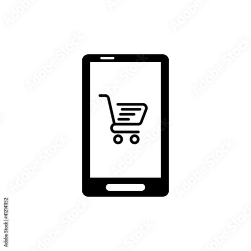 Mobile online shop icon 