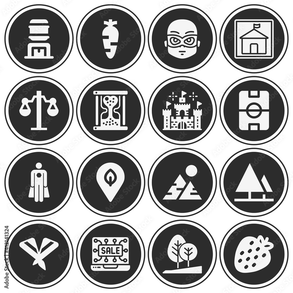 16 pack of summer filled web icons set 16 pack of summer filled web icons set