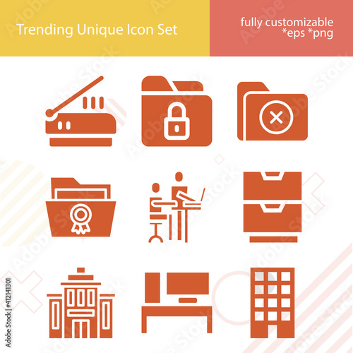 Simple set of require related filled icons.