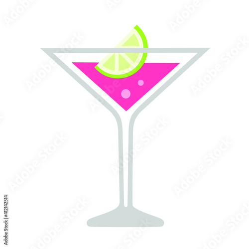 cosmopolitan cocktail drink, isolated vector icon 