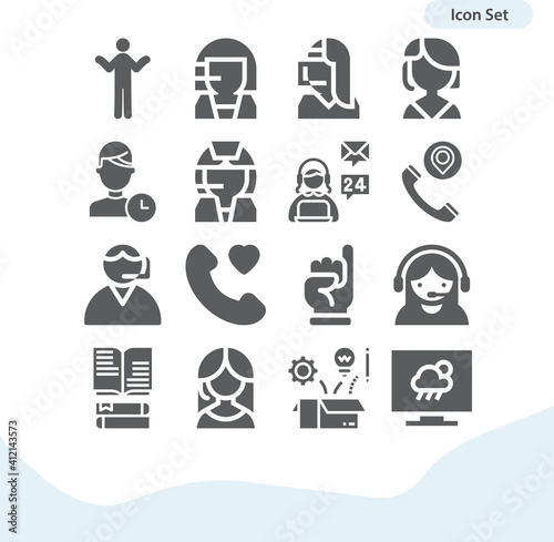 Simple set of anticipate related filled icons.