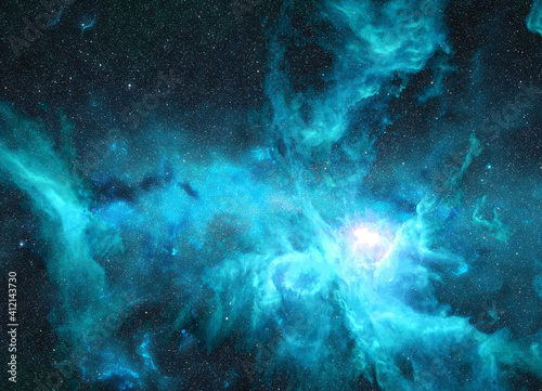 The Sword of Orion nebula at blue light. Science astronomy concept wallpaper. Elements of this image were furnished by NASA, ESA