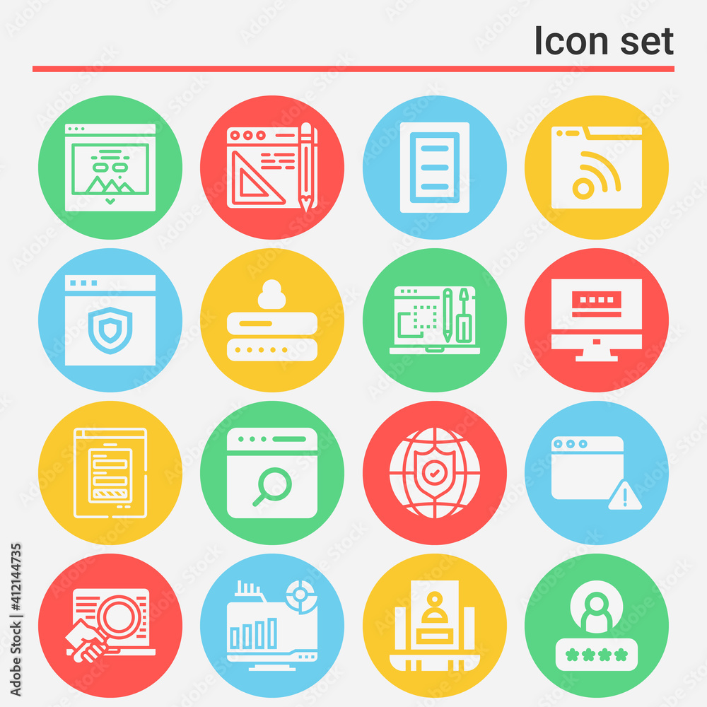 16 pack of sites filled web icons set 16 pack of sites filled web icons set