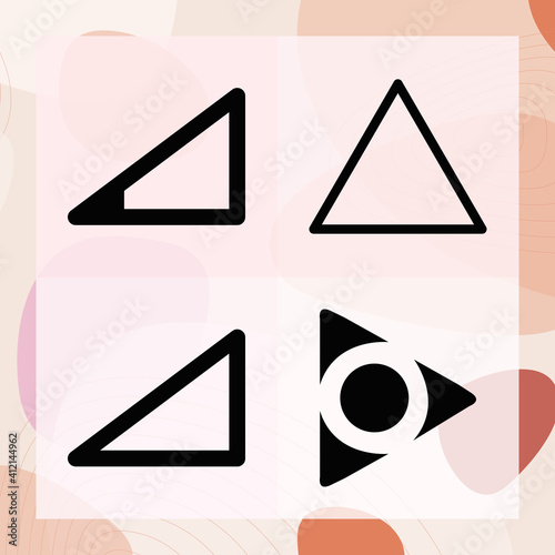 Simple set of wedge shape related filled icons