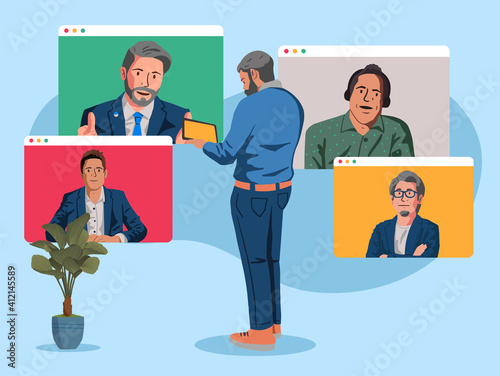 Online Meeting Vector Illustration 3