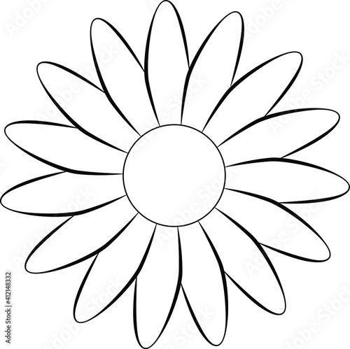 set of simple summer flowers drawings. abstract flower illustration. hand drawn vector art. black white illustration